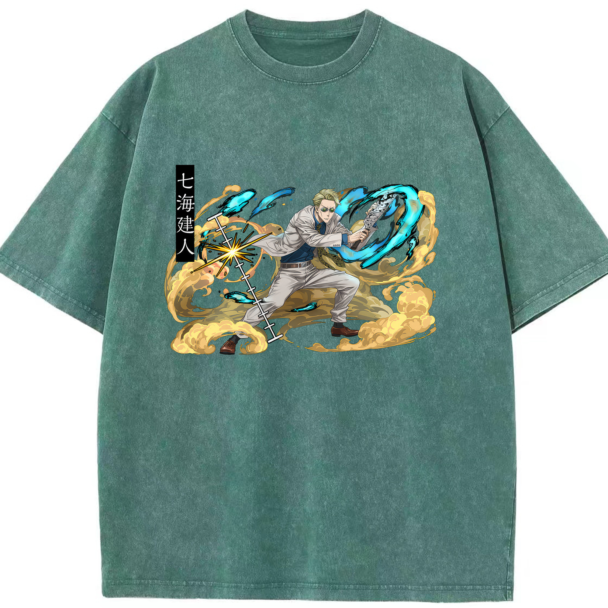 （画像用） 呪術廻戦 Jujutsu Kaisen 綿100% ヴィンテージ風 半袖Tシャツ（フロントプリント）